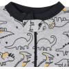 image:imageGerber BabyBoys 2Pack Footed PajamasGrey Dinos Black Stripe Grey