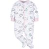 image:imageGerber BabyGirls 4 Pack Sleep N Play FootieCloudy