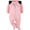 image:imageGerber BabyGirls 4 Pack Sleep N Play FootieLeopard Pink