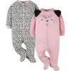 image:imageGerber Baby Girls 2Pack Sleep N Play Leopard Pink 03 Months