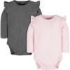 image:imageGerber Baby Girls 2pack Long Ruffle Sleeve OnesiesConfetti