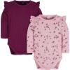 image:imageGerber Baby Girls 2pack Long Ruffle Sleeve OnesiesDandelions