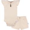 image:imageGerber Baby Girls Bodysuit and Shorts SetLight Oatmeal Heather