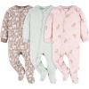 image:imageGerber Baby Girls Fleece Footed Pajamas 3packPink Deer