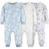 image:imageGerber Baby Girls Fleece Footless Pajamas 3packBlue Floral