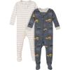 image:imageGerber BabyBoys 2Pack Footed PajamasDump Truck Grey