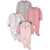 image:imageGerber BabyGirls 4 Pack Sleep N Play FootieBear Pink