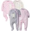 image:imageGerber BabyGirls 4 Pack Sleep N Play FootieBunny