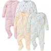 image:imageGerber BabyGirls 4 Pack Sleep N Play FootieLeopard