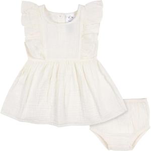 image:imageGerber Baby Girls 2 Piece Dress and Diaper Cover SetIvory