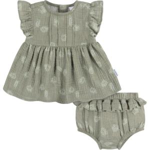 image:imageGerber Baby Girls 2 Piece Dress and Diaper Cover SetPalms