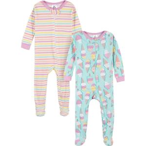 image:imageGerber Baby Girls 2Pack Footed PajamasIce Cream Purple