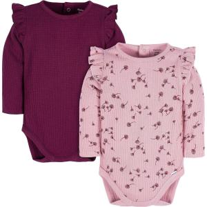 image:imageGerber Baby Girls 2pack Long Ruffle Sleeve OnesiesDandelions
