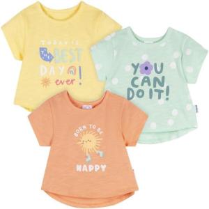 image:imageGerber Baby Girls 3Pack Short Sleeve TeesPeach  Green and Yellow