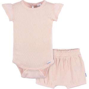 image:imageGerber Baby Girls Bodysuit and Shorts SetCrystal Pink