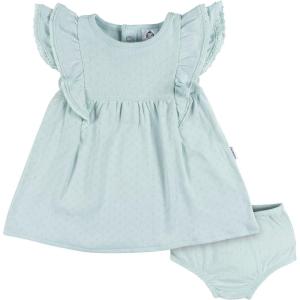 image:imageGerber Baby Girls Cotton Dress and Diaper Cover SetAqua Blue