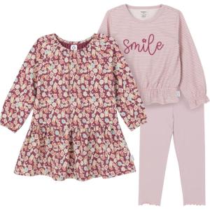 image:imageGerber Baby Girls Toddler Girls 3piece Dress Top and Legging SetPink