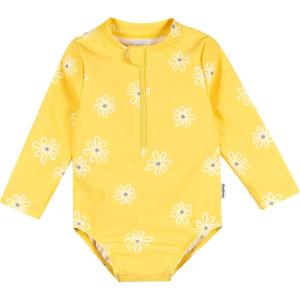 image:imageGerber Baby Girls Toddler Long Sleeve One Piece Rashguard SwimsuitYellow Daisies