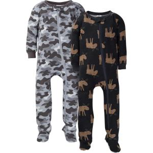 image:imageGerber BabyBoys 2Pack Footed PajamasGrey Camo