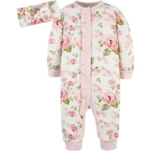 image:imageGerber babygirls 2piece Coverall amp Headband SetRoses