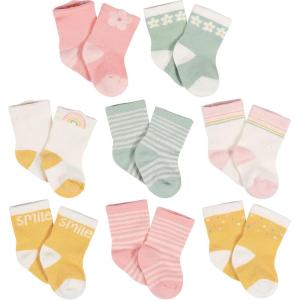 image:imageGerber babygirls 8pair Wiggle Proof SockCasual SockGolden Floral