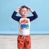 image:imageGerber BabyBoys Toddler Long Sleeved Rashguard Swim Bathing Suit SetBlue Beach