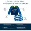 image:imageGerber BabyBoys Toddler Long Sleeved Rashguard Swim Bathing Suit SetBlue and White Sharks