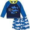 image:imageGerber BabyBoys Toddler Long Sleeved Rashguard Swim Bathing Suit SetBlue and White Sharks