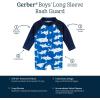 image:imageGerber Baby Boys Toddler Long Sleeve One Piece Sun Protection Rashguard SwimsuitBlue and White Sharks