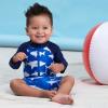 image:imageGerber Baby Boys Toddler Long Sleeve One Piece Sun Protection Rashguard SwimsuitBlue and White Sharks