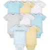 image:imageGerber UnisexBaby 8pack Short Sleeve Onesies BodysuitsWords Grey