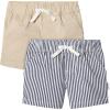 image:imageGerber UnisexBaby Gerber Baby Toddler Unisex Stretch Chino ShortsNavy StripeKhaki