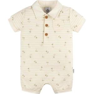 image:imageGerber Baby Boys Cotton Polo RomperPalm Tree Stripe