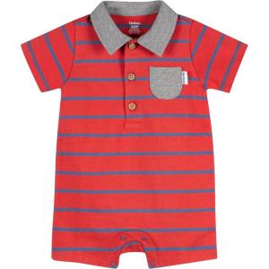 image:imageGerber Baby Boys Cotton Polo RomperRed  Blue