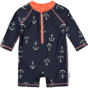 image:imageGerber Baby Boys Toddler Long Sleeve One Piece Sun Protection Rashguard SwimsuitBlue Anchor