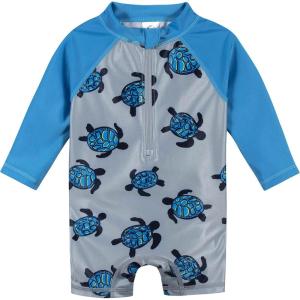 image:imageGerber Baby Boys Toddler Long Sleeve One Piece Sun Protection Rashguard SwimsuitGreen Turtles