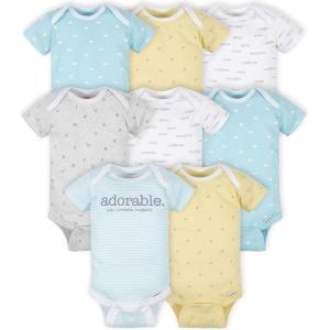 image:imageGerber UnisexBaby 8pack Short Sleeve Onesies BodysuitsWords Grey