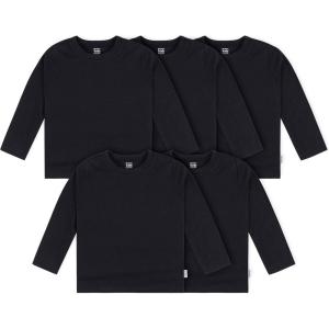 image:imageGerber UnisexBaby Toddler 5Pack Solid Long Sleeve TShirts Jersey 160 GSMBlack