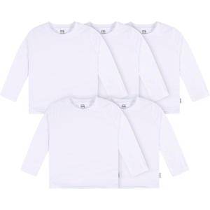 image:imageGerber UnisexBaby Toddler 5Pack Solid Long Sleeve TShirts Jersey 160 GSMWhite