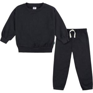 image:imageGerber babyboys Baby Boys Toddler 2piece Fleece Sweatshirt and Jogger SetBlack Solid