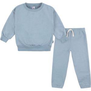 image:imageGerber babyboys Baby Boys Toddler 2piece Fleece Sweatshirt and Jogger SetBlue Solid