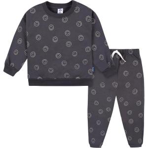 image:imageGerber babyboys Baby Boys Toddler 2piece Fleece Sweatshirt and Jogger SetCharcoal Smiley