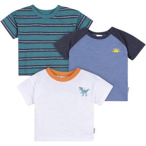image:imageGerber babyboys Toddler 3pack Short Sleeve Pocket TeesBlue  Green and White