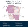 image:imageGerber Baby Girls 4Piece Cotton Pajama SetLittle Llama Pink