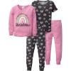 image:imageGerber Baby Girls 4Piece Cotton Pajama SetPurple Rainbow