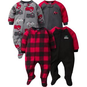 image:imageGerber Baby Boys 2Pack Sleep N Play PajamasFire Truck and Gingham