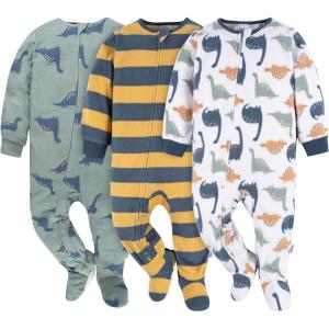 image:imageGerber babyboys Fleece Footed Pajamas 3packDinos