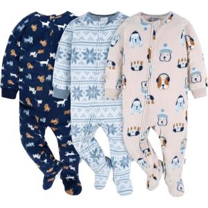 image:imageGerber babyboys Fleece Footed Pajamas 3packDogs