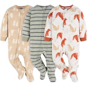 image:imageGerber babyboys Fleece Footed Pajamas 3packFox Forest