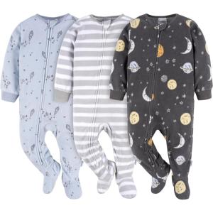 image:imageGerber babyboys Fleece Footed Pajamas 3packSpace